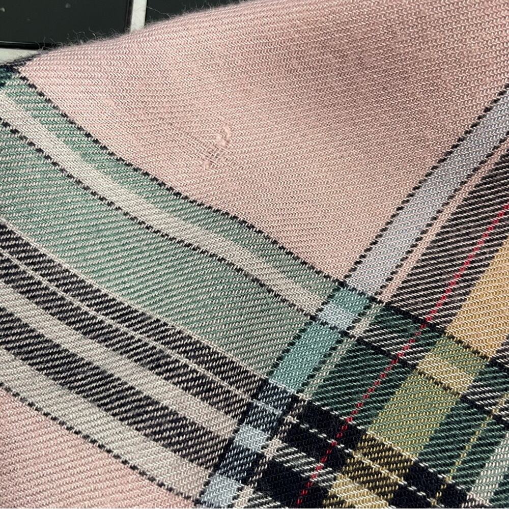 J Jill Pink Gray Plaid Long Sleeve Button Down Shirt Medium - Picture 8 of 9